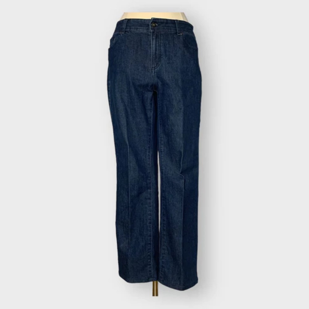 Chico’s Size 10 Medium Blue Denim Embroidered Back Pocket Bootcut  Jeans